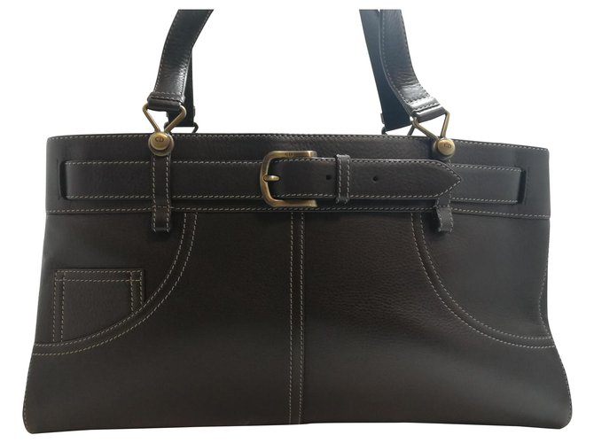 Dior Handbags Dark brown Leather  ref.161284