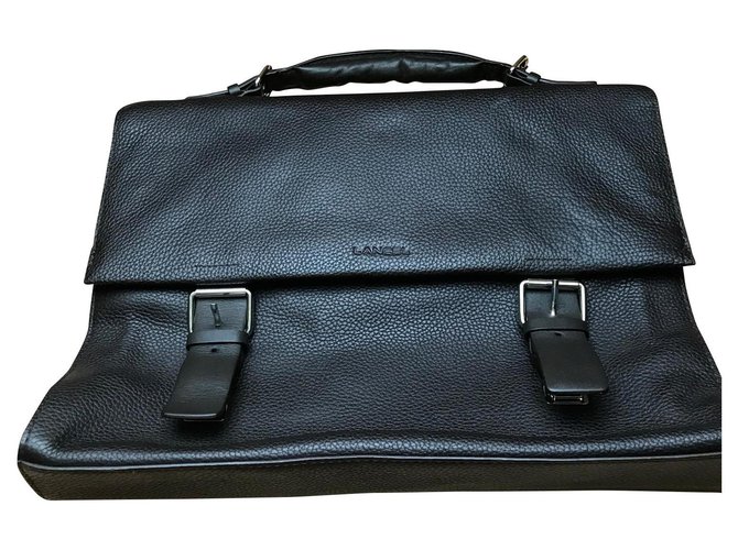 Lancel Bags Briefcases Dark brown Leather  ref.161285