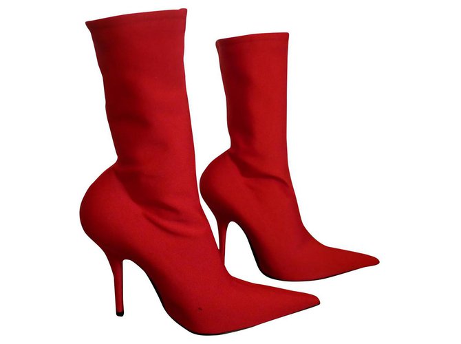 balenciaga boots red