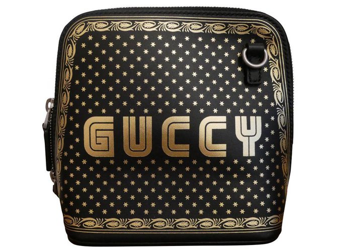 Gucci Bolsa de couro minibag Guccy Preto  ref.161291