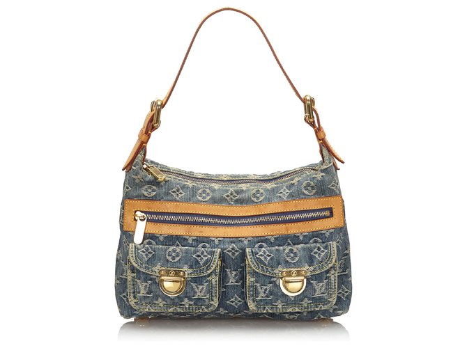 Louis-Vuitton Monogram Denim Baggy PM Shoulder Bag