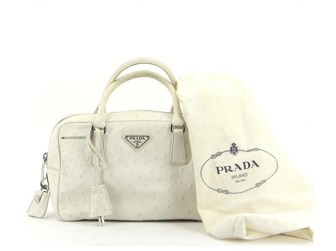 Prada Handbag Beige Leather  ref.161387