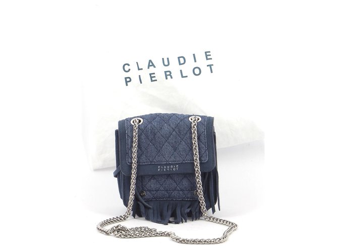 Claudie Pierlot borsetta Blu Scamosciato  ref.161389