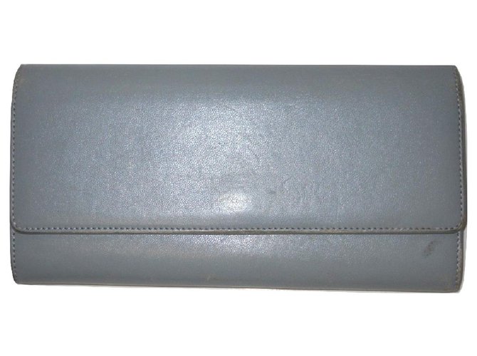 Céline CELINE wallet flap Grey Leather  ref.161511