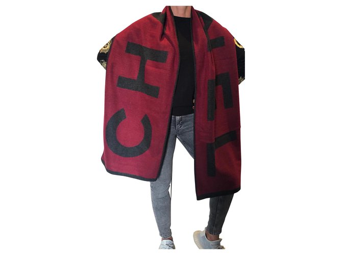 Grand foulard Chanel Cachemire Bordeaux  ref.161520