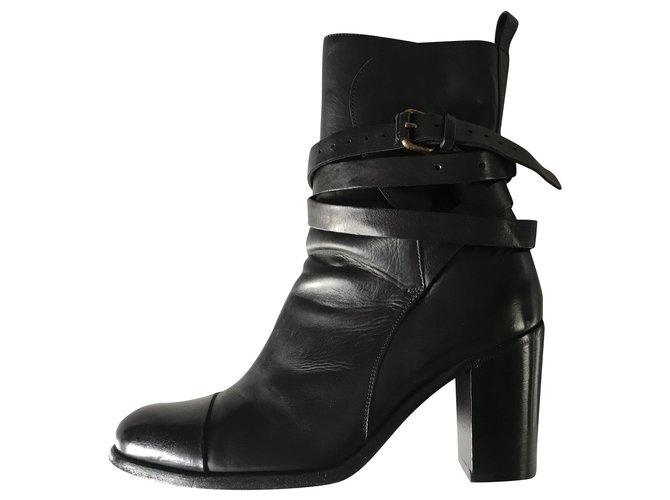 Sartore Ankle Boots Black Leather  ref.161524