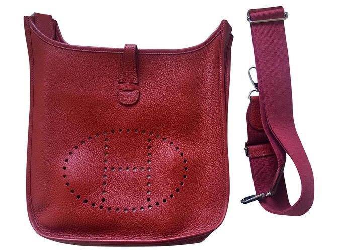Hermès Handtaschen Rot Leder  ref.161565