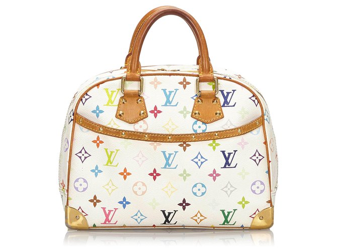 Louis Vuitton White Monogram Multicolore Trouville Multiple colors Leather  Cloth ref.161599 - Joli Closet