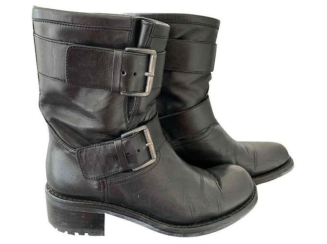 Botas Biker Geronimo Free Lance de piel negra Negro