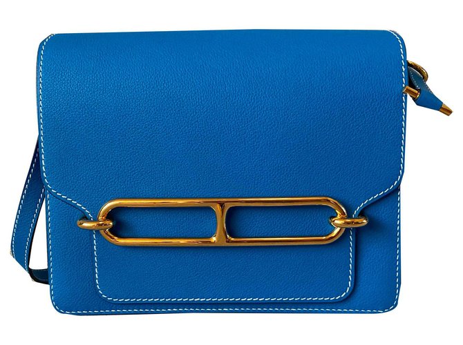 Hermès Roulis Blue Leather  ref.161724