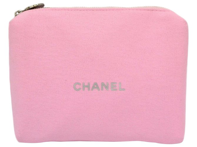 Chanel Case Pouch Bag Holder Pink Cloth  ref.161747