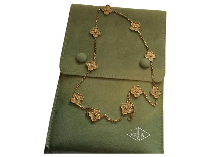 Van Cleef & Arpels ALHAMBRA vintage necklace 10 reasons Golden Yellow gold  ref.161753