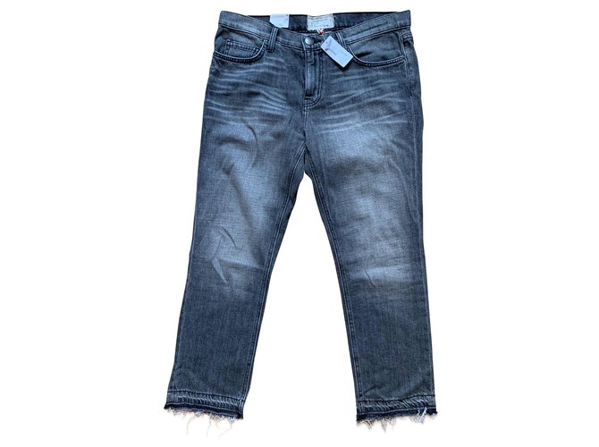 Current Elliott Jeans Grey Cotton  ref.161795