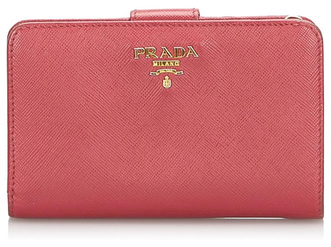 Prada Pink Saffiano Small Wallet Leather  ref.161817