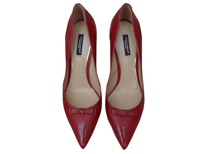 Dolce & Gabbana Heels Dark red Leather Patent leather  ref.161908