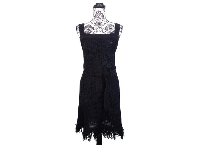 CHANEL HOOK DRESS Black Silk Cotton ref.161931 - Joli Closet