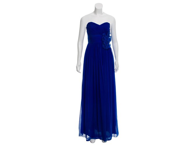 Marchesa Silk chiffon gown Blue  ref.161934