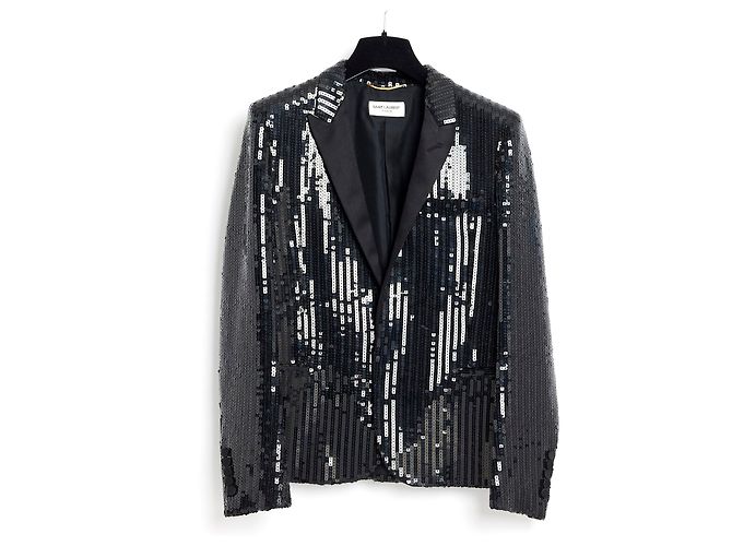 Saint Laurent GLITTER SCHWARZ FR36/38 NEU