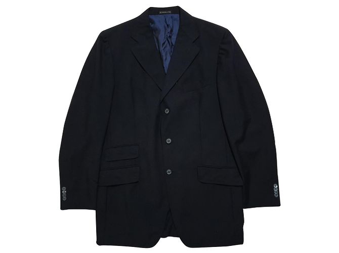 Etro Black Wool and Polyamide Blazer