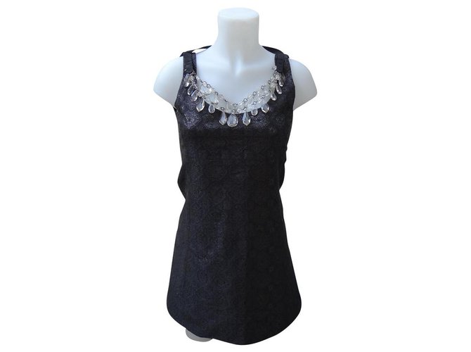 Prada Dresses Black Silk Cotton Polyester  ref.161997