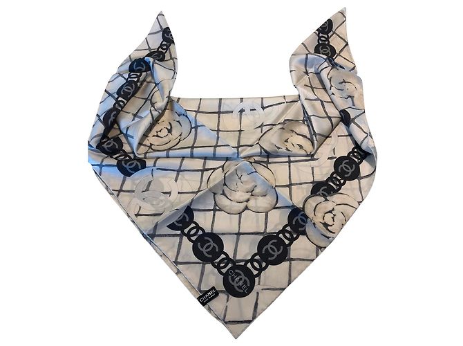 Chanel sciarpe Bianco Seta