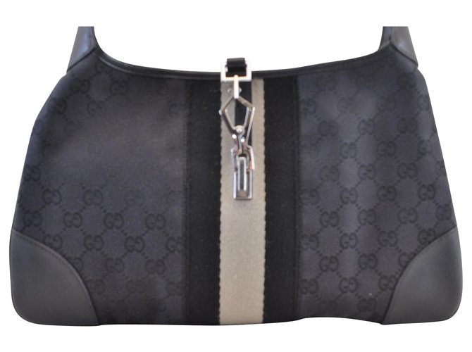 Gucci Sherry Line GG Shoulder Bag Black Cloth  ref.162015