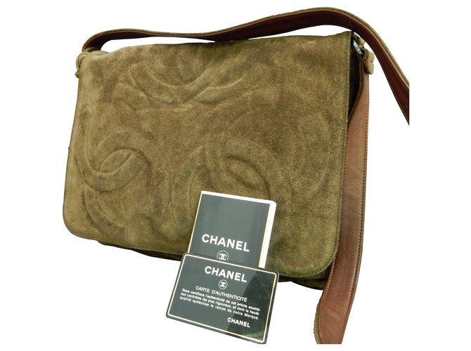 Chanel Vintage Shoulder Bag Brown Suede  ref.162018