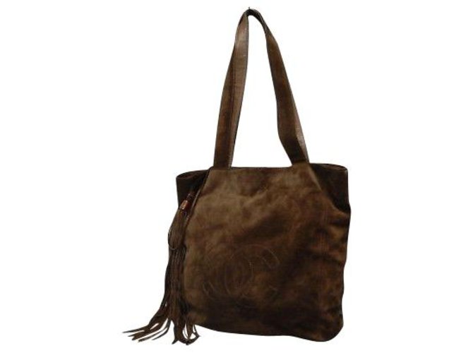 Chanel Vintage Shoulder Bag Brown Suede  ref.162019