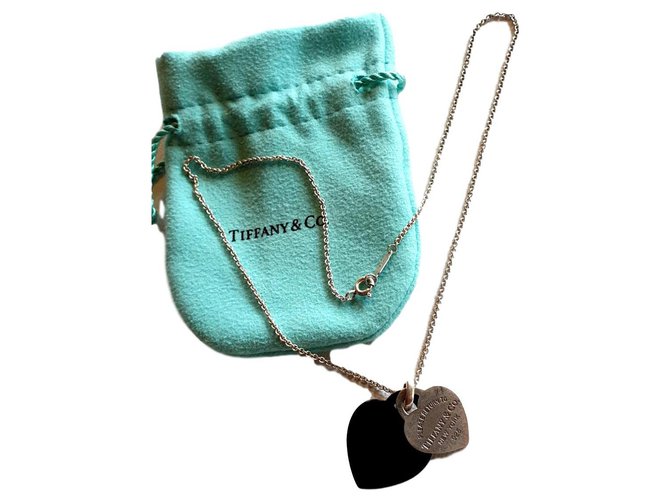 Tiffany & Co Return to Tiffany heart and onyx Black Silvery Silver  ref.162053