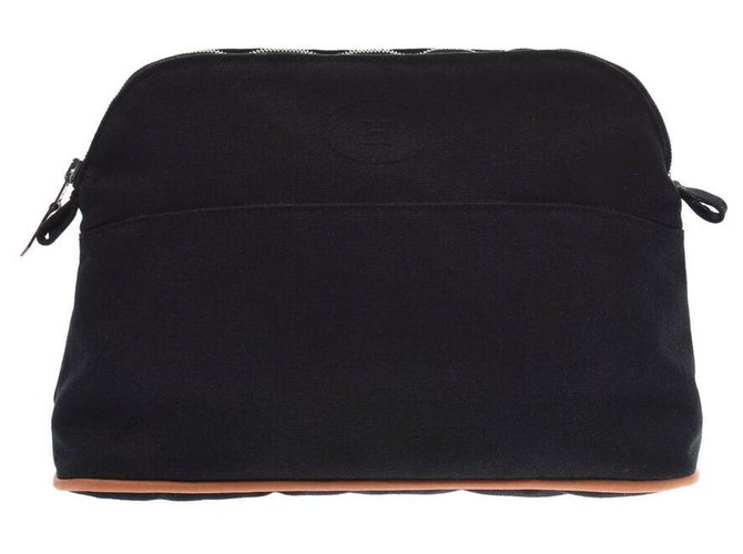 Hermès Pouch MM goods Black Cloth  ref.162061