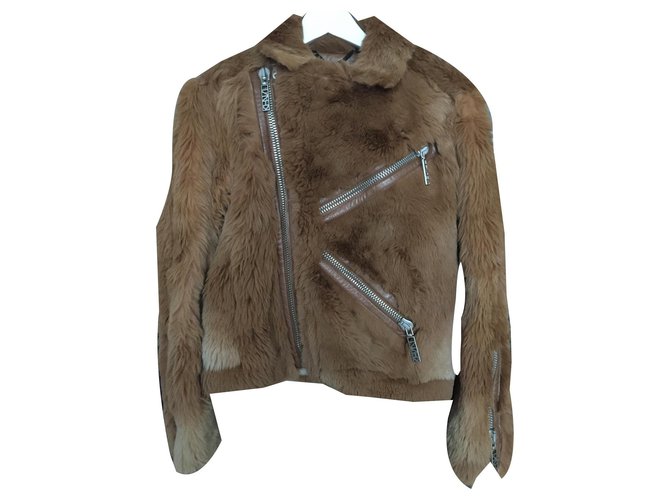 Kenzo biker jacket Mustard Fur  ref.162125