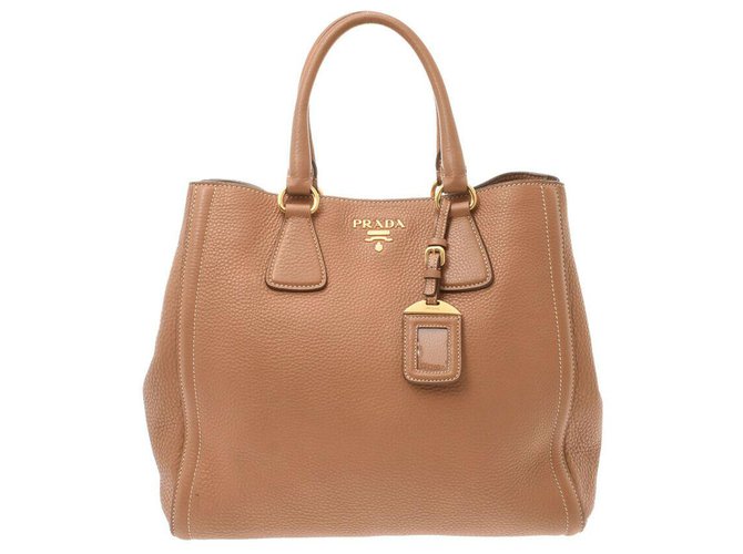 Prada Vintage Handbag Brown Leather  ref.162142