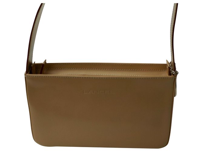Lancel leather beige / cream bag  ref.162170