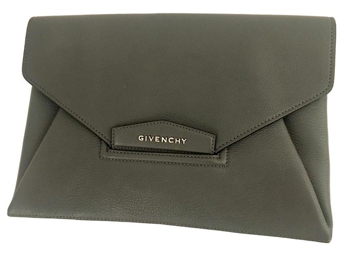Givenchy Antigona Clutch Tasche Grau Leder