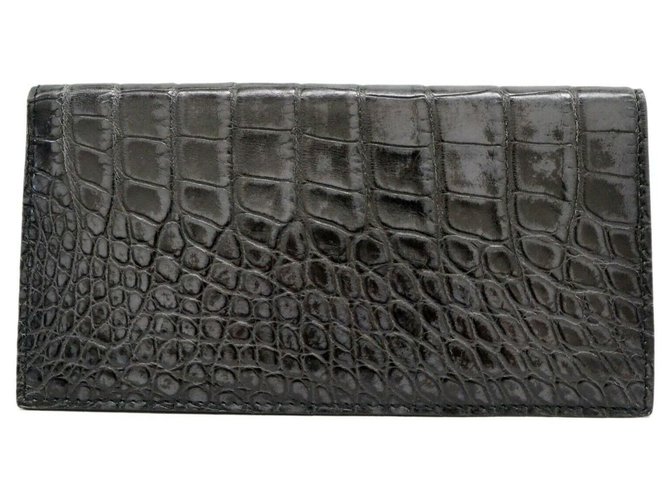 Gucci Mat Crocodile Cuir Noir  ref.162261