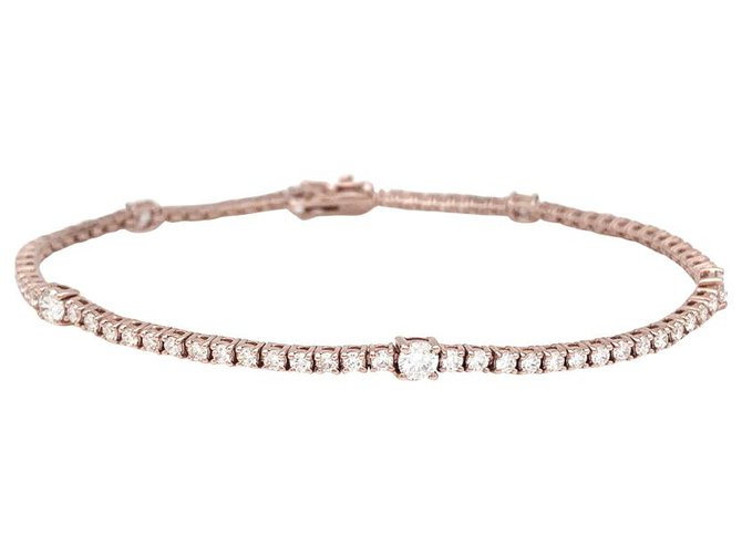 inconnue Bracelet ligne en or rose, diamants.  ref.162346