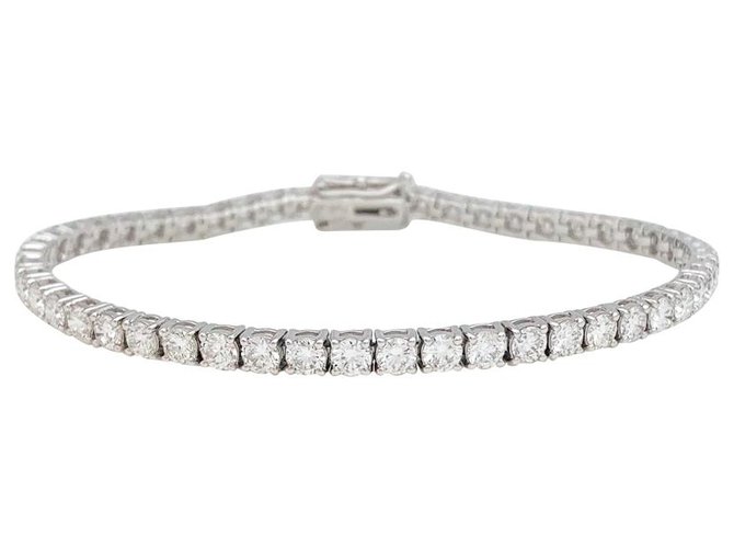 inconnue White gold line bracelet 750/000, 6 carats of diamonds.  ref.162352