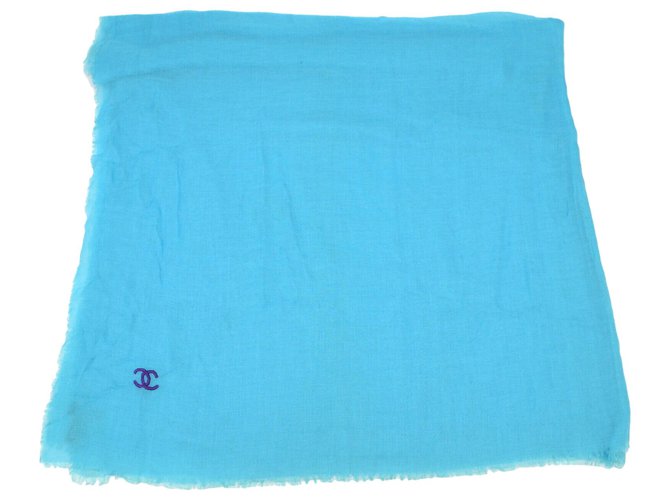 Chanel Rayon Cashmere Azul Algodão  ref.162360