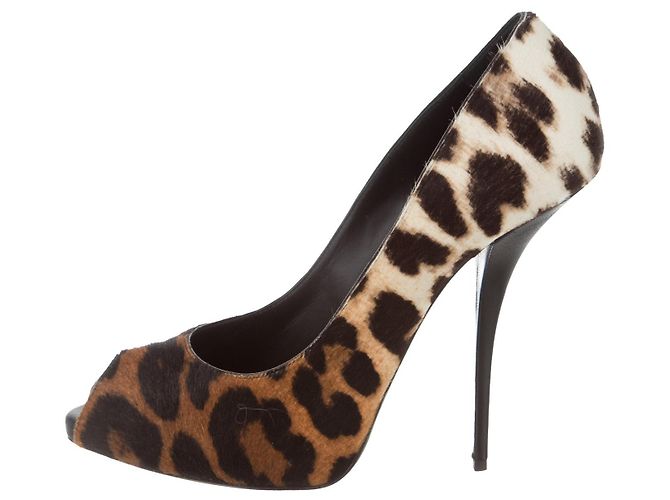 Giuseppe Zanotti Espreitadelas de estilo de pele de leopardo Marrom Bege Estampa de leopardo Caramelo