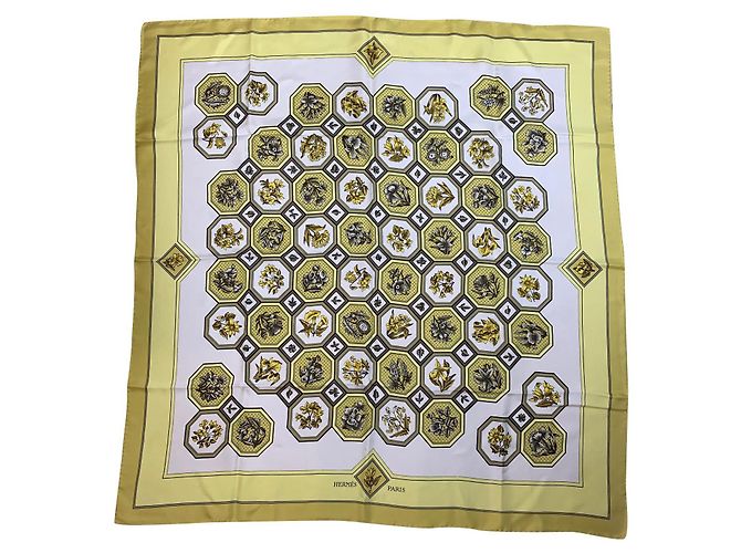 Hermès Seidentuch Carrelages Gelb 90x90 cm