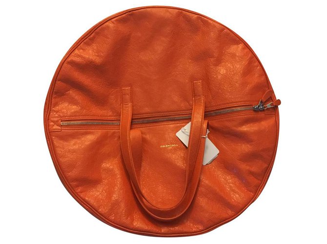 balenciaga hobo air xl travel bag nuevo Naranja Cuero  ref.162440