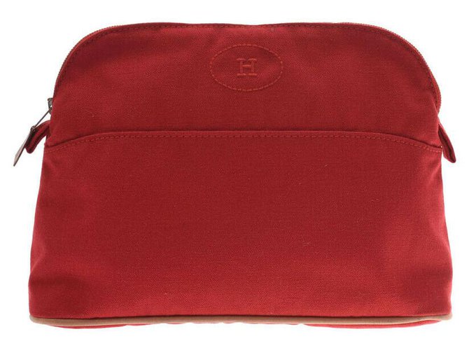 Hermès Bored Pouch 25 Toile Rouge  ref.162479