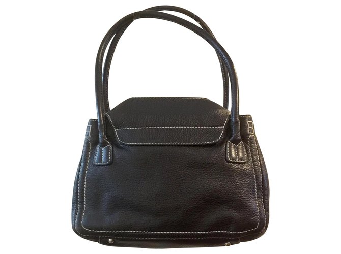 Tod's grained leather handbag Black  ref.162539