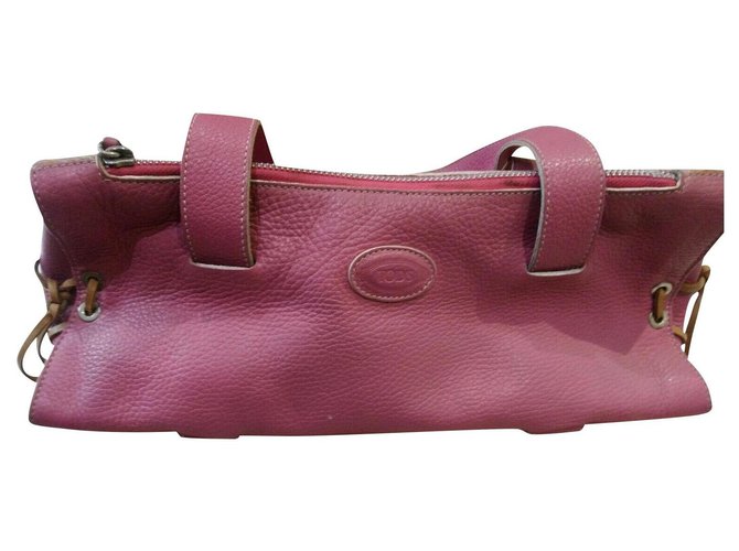 Tod's Vintage pink leather bag ref.162543 - Joli Closet