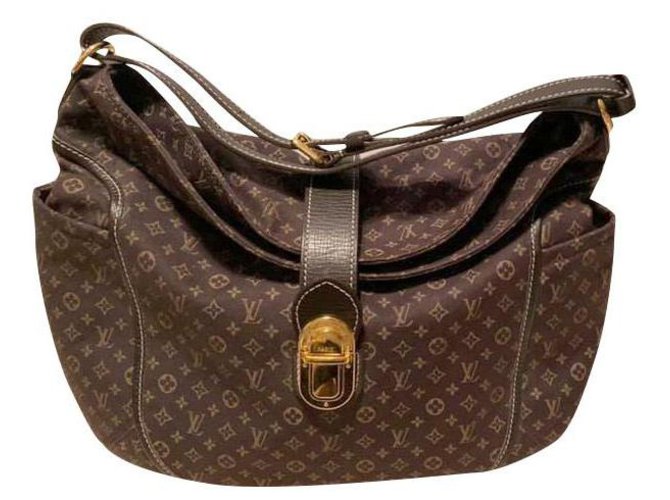 Louis Vuitton Handbags Brown Leather Cloth  ref.162559