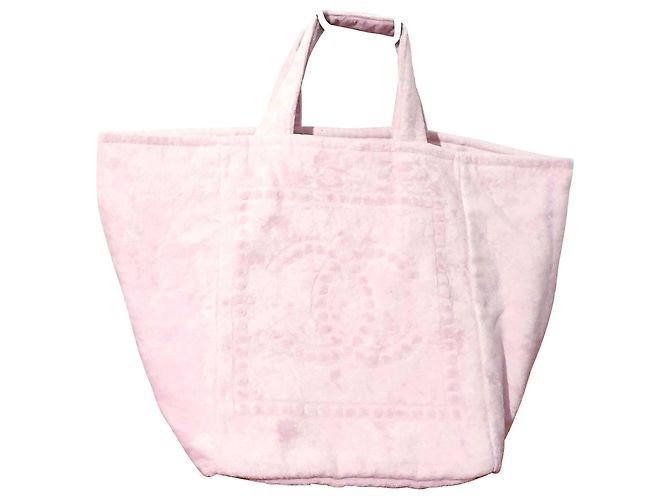 Bolso de algodón Chanel rosa