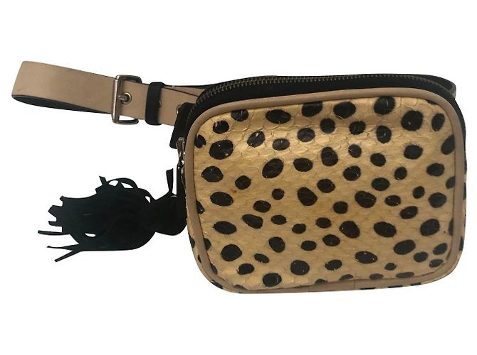 Sonia Rykiel Schultertasche aus exotischem Leder Python Print Python drucken
