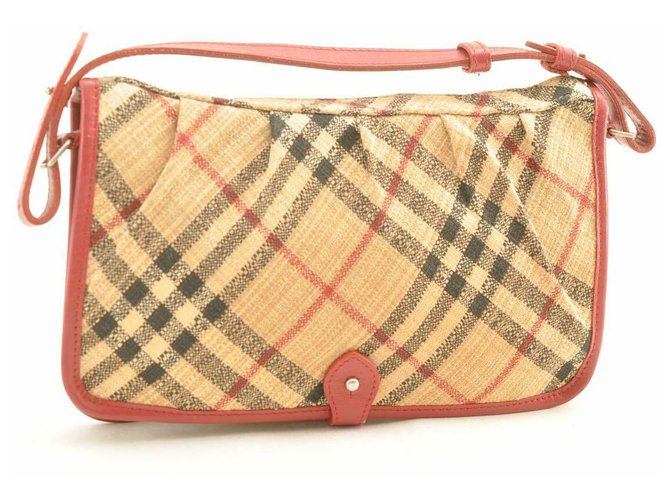 Burberry Nova Check Hand Bag Beige Cloth  ref.162742
