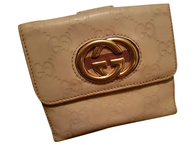 Gucci wallets Beige Leather  ref.162746