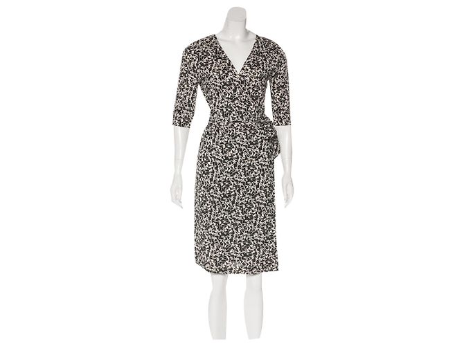Diane Von Furstenberg DvF Jevina Wickelkleid Schwarz Weiß